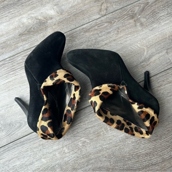 Talbots Leopard Print  Calf Hair High Hill Ankle Boot - Picture 10 of 14
